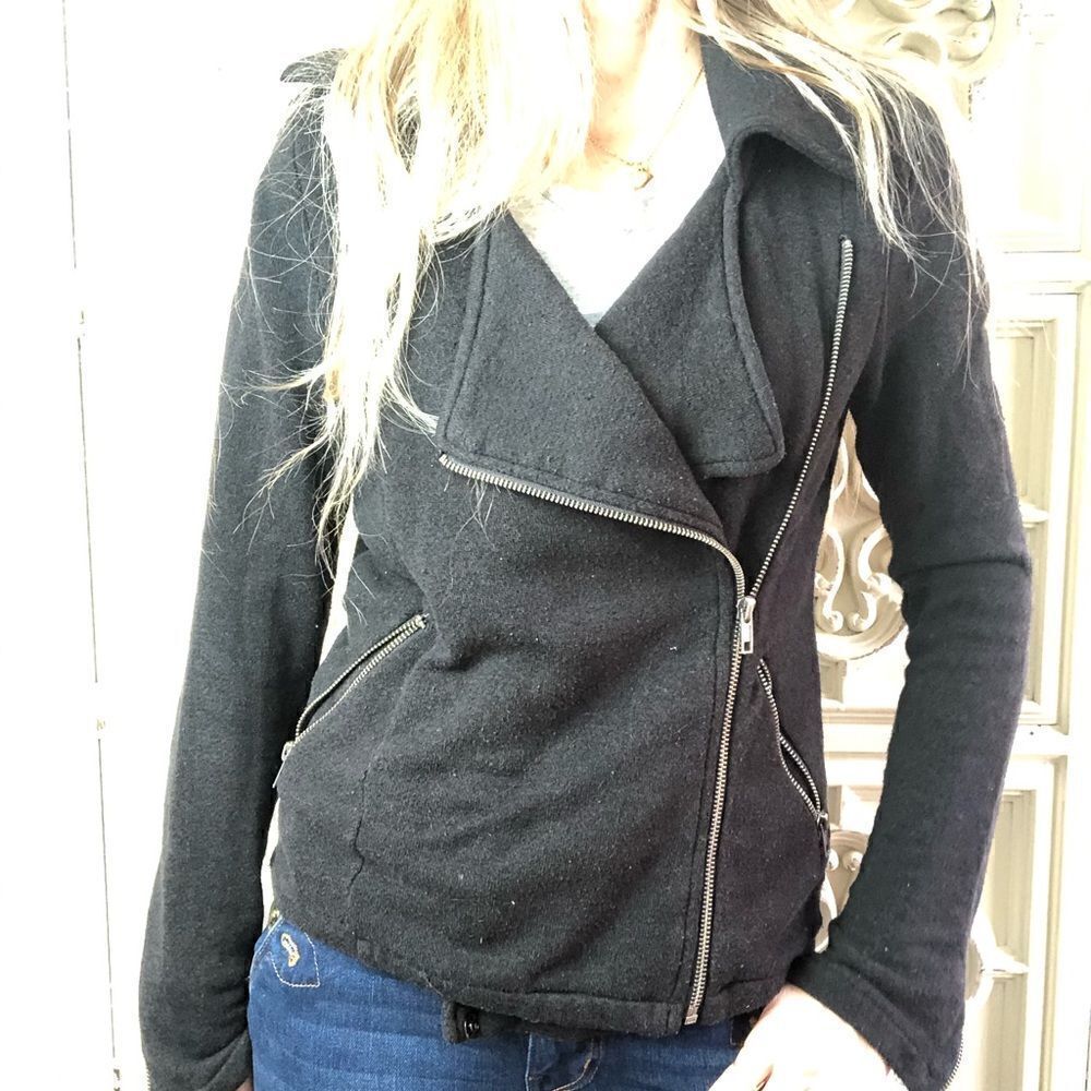 SILENCE & NOISE Jacket Cotton Moto Jacket black size small